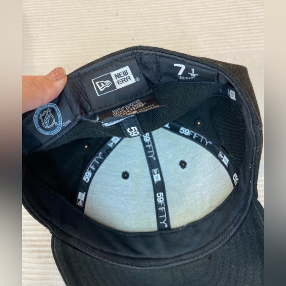 SOLD Oilers Black on Black Logo New Era Hat - Picture 9 of 10